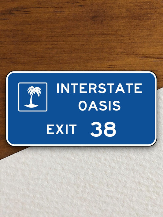 Interstate route oasis sign sticker, Interstate Highway Sign Expressway Stickers, Highway Sign Road Trip Sticker, Room Décor