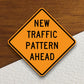 New traffic pattern ahead  road sign stickers, Room Décor Traffic Sticker, Road Sign Decoration Road Work Signs, Building Signs