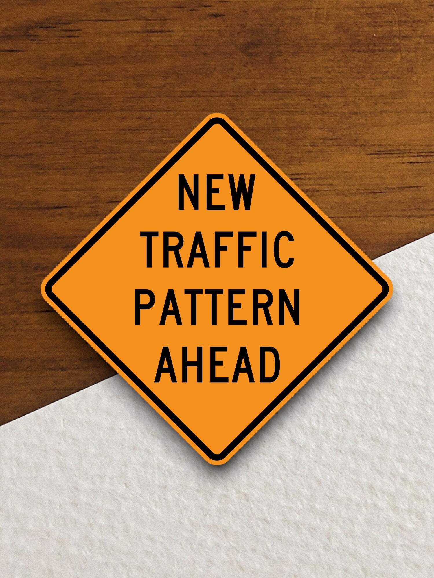 New traffic pattern ahead  road sign stickers, Room Décor Traffic Sticker, Road Sign Decoration Road Work Signs, Building Signs