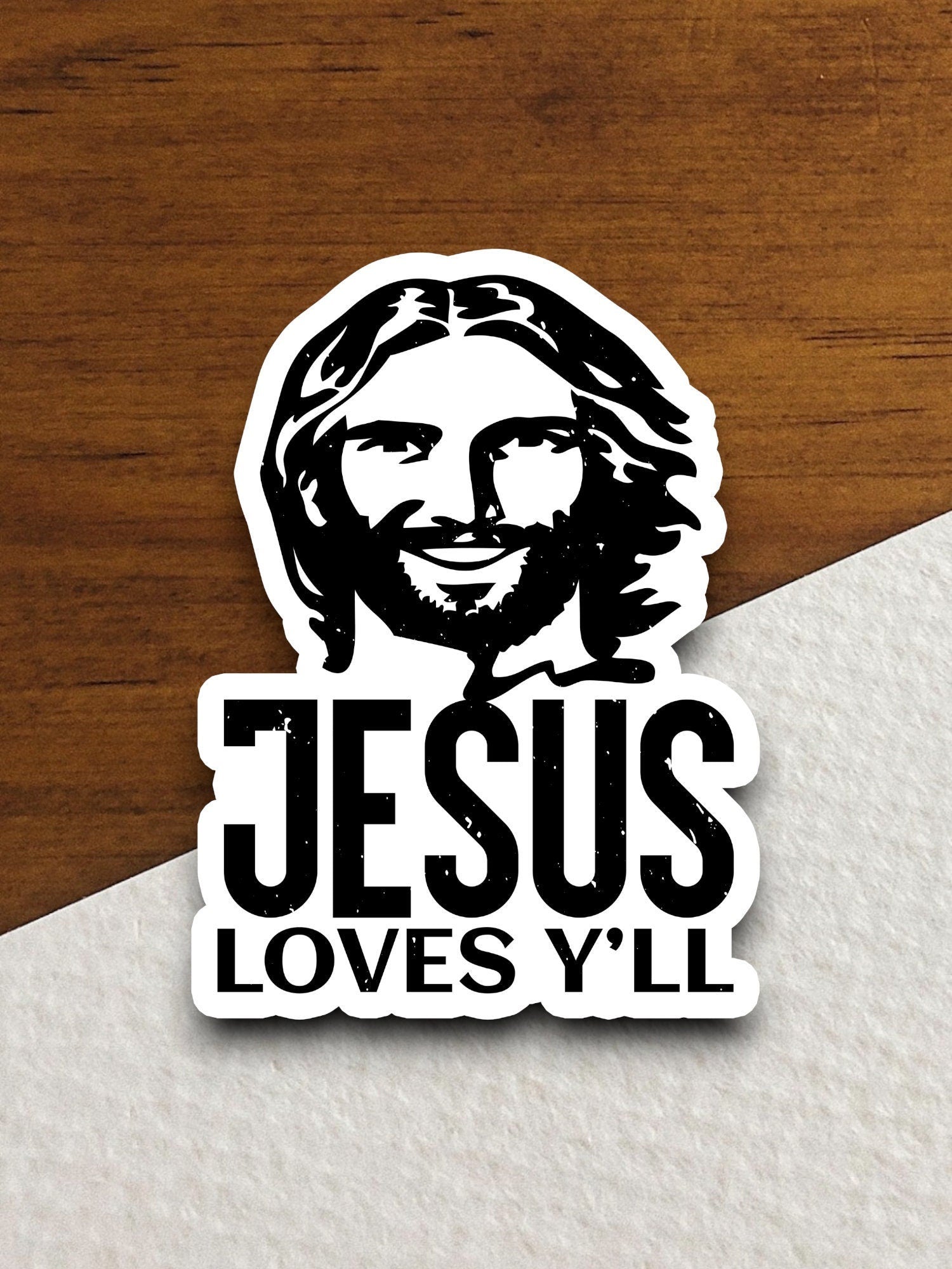 Jesus loves y’ll sticker, Religious Sticker, Faith Sticker, Worship Sticker, Christian Sticker, Scripture Sticker, Room Décor