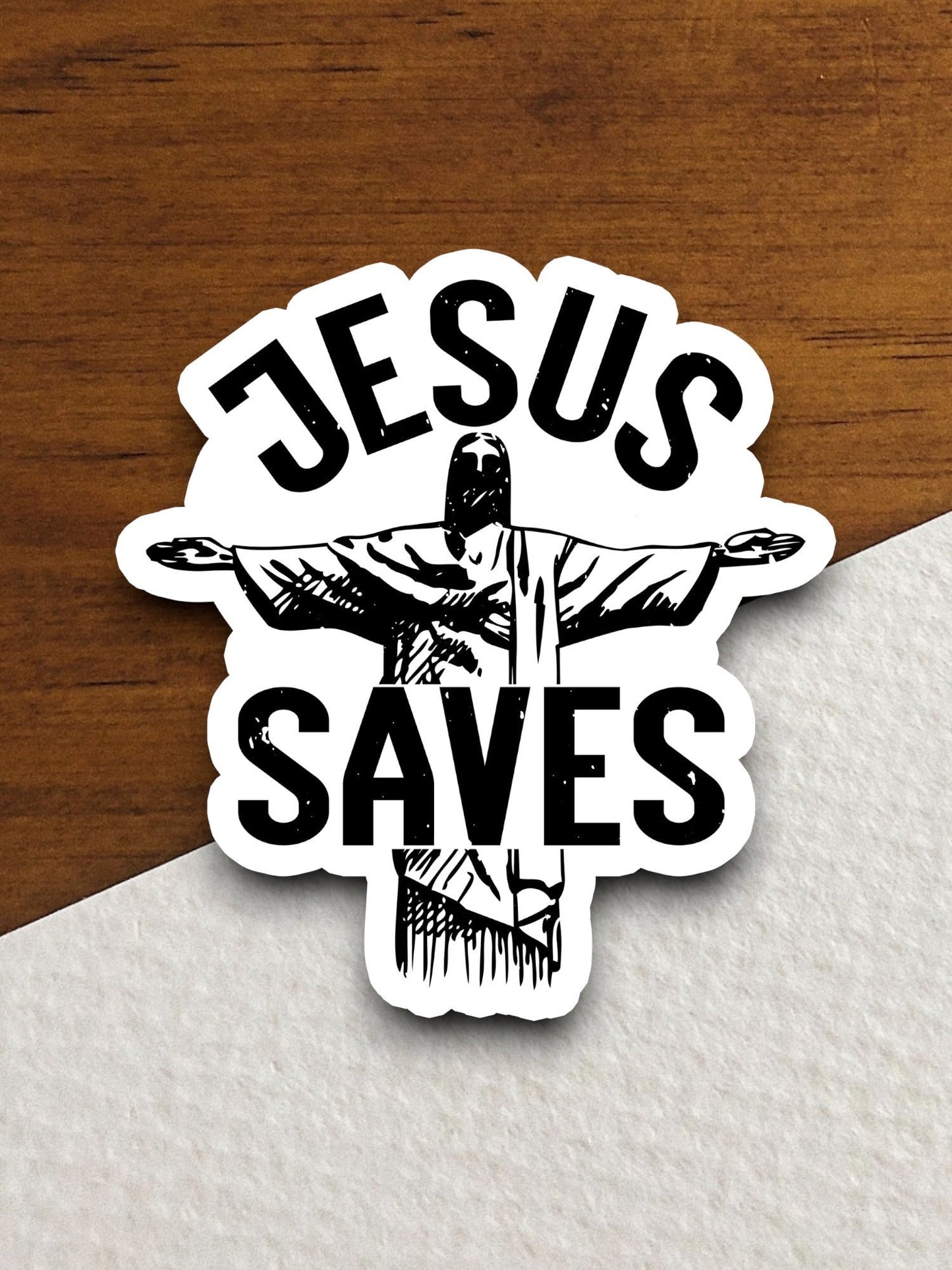 Jesus saves sticker, Religious Sticker, Faith Sticker, Worship Sticker, Christian Sticker, Scripture Sticker, Room Décor