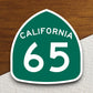 California state route 65 road sign sticker, road trip sticker, highway sign, room decor, travel sticker