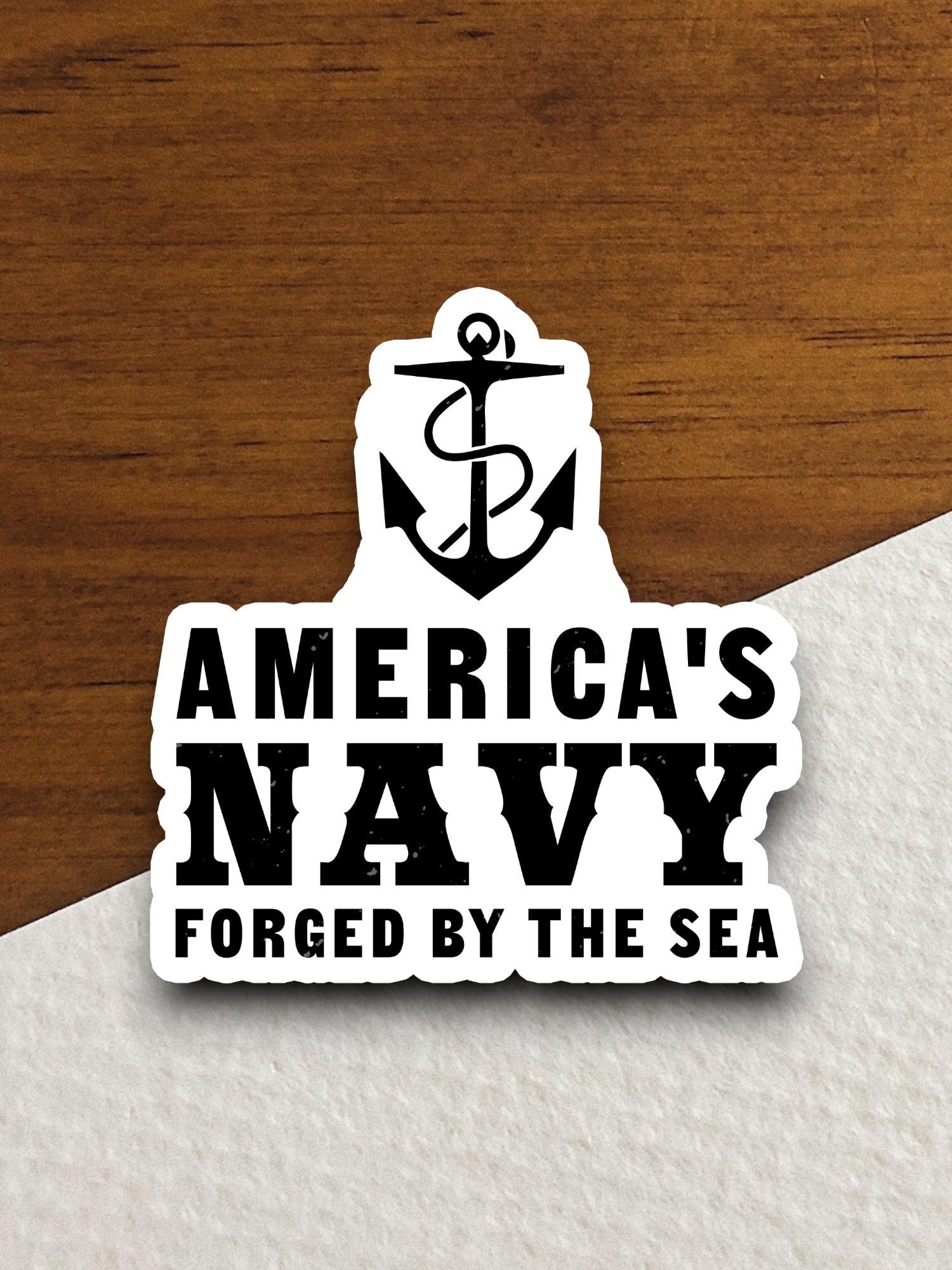 America's navy forged by the sea sticker, patriotic laptop decal, water bottle decor, gift sticker, planner accessories, journal sticker