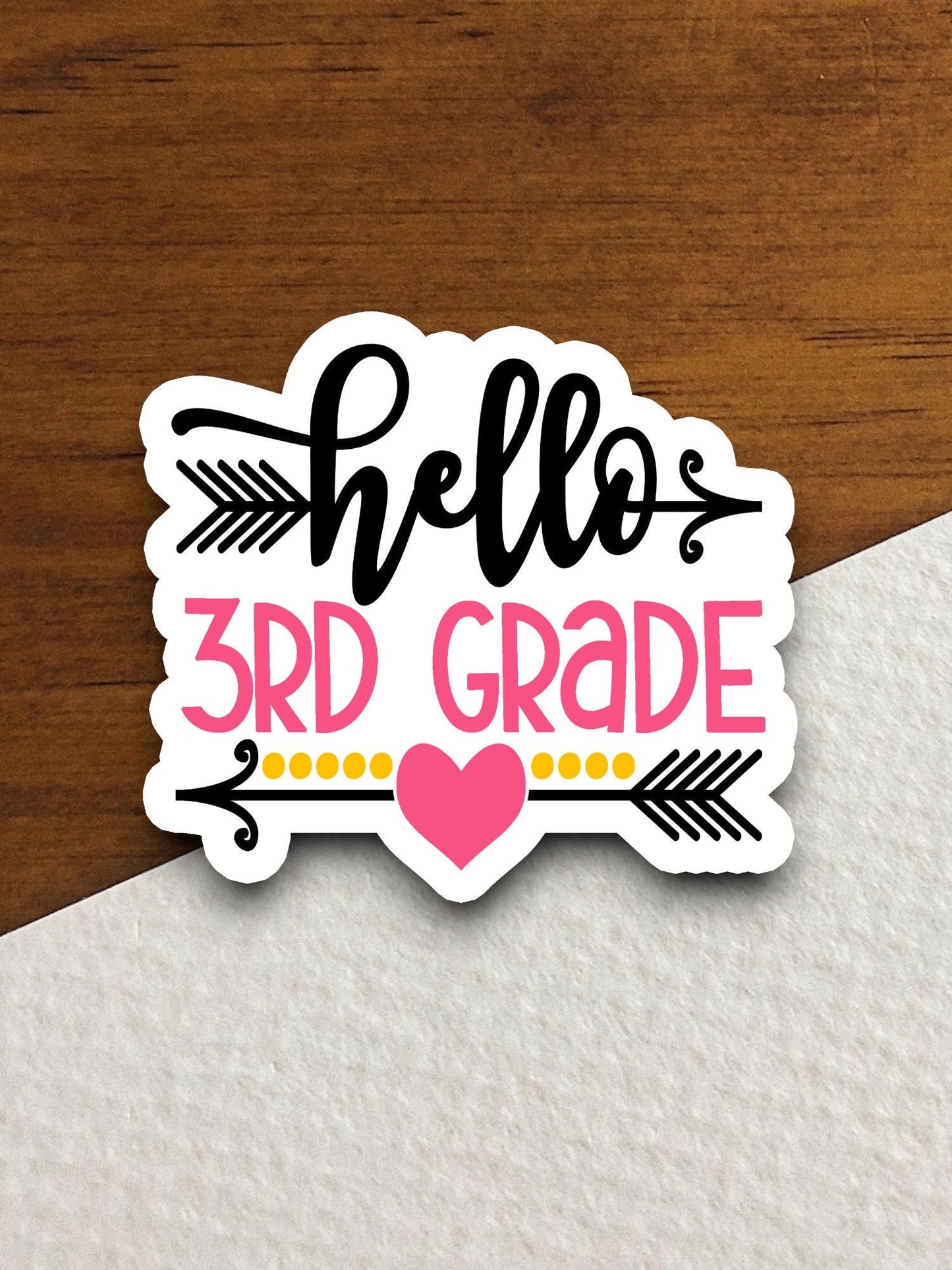 Hello 3rd Grade Sticker, Teacher Sticker, Education Sticker, School Sticker, Cute Sticker, Room Decor, Back to School