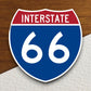 Interstate route  66 sticker, Interstate Highway Sign Expressway Stickers, Highway Sign Road Trip Sticker, Room Décor