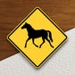 Wild horse  road sign stickers, Room Decor, Traffic Sticker, Road Sign Decoration, Road Work Signs, Traffic Sign