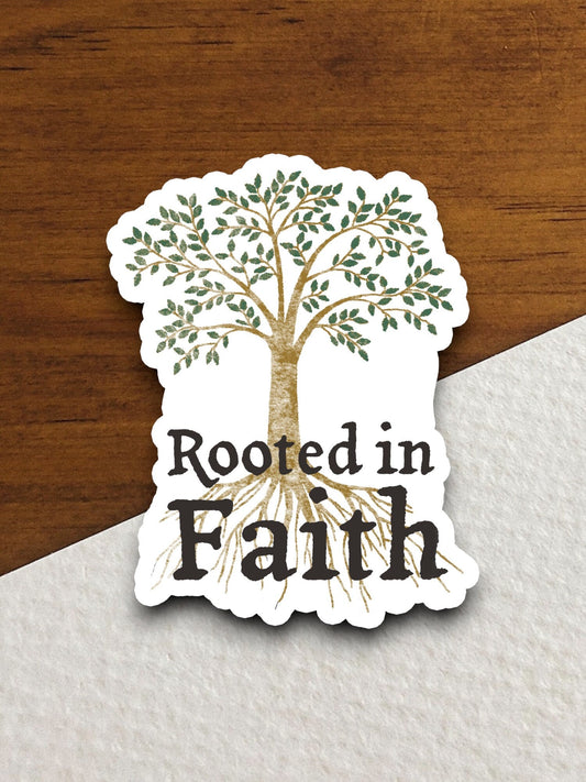 Rooted in Faith sticker, Religious Sticker, Faith Sticker, Worship Sticker, Christian Sticker, Scripture Sticker, Room Décor