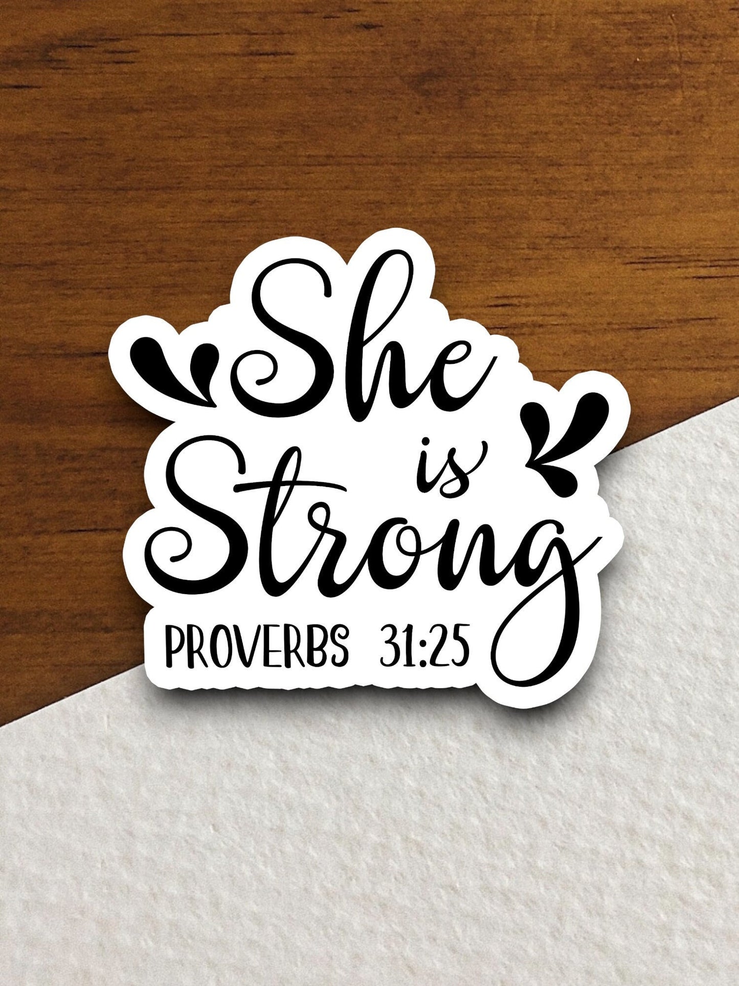 She is strong sticker, Religious Sticker, Faith Sticker, Worship Sticker, Christian Sticker, Scripture Sticker, Room Décor