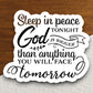 In peace tonight God is bigger than anything sticker, Religious Sticker, Faith Sticker, Worship Sticker, Christian Sticker, Room Décor