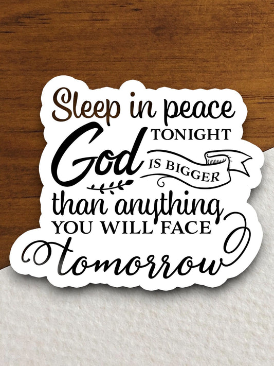 In peace tonight God is bigger than anything sticker, Religious Sticker, Faith Sticker, Worship Sticker, Christian Sticker, Room Décor