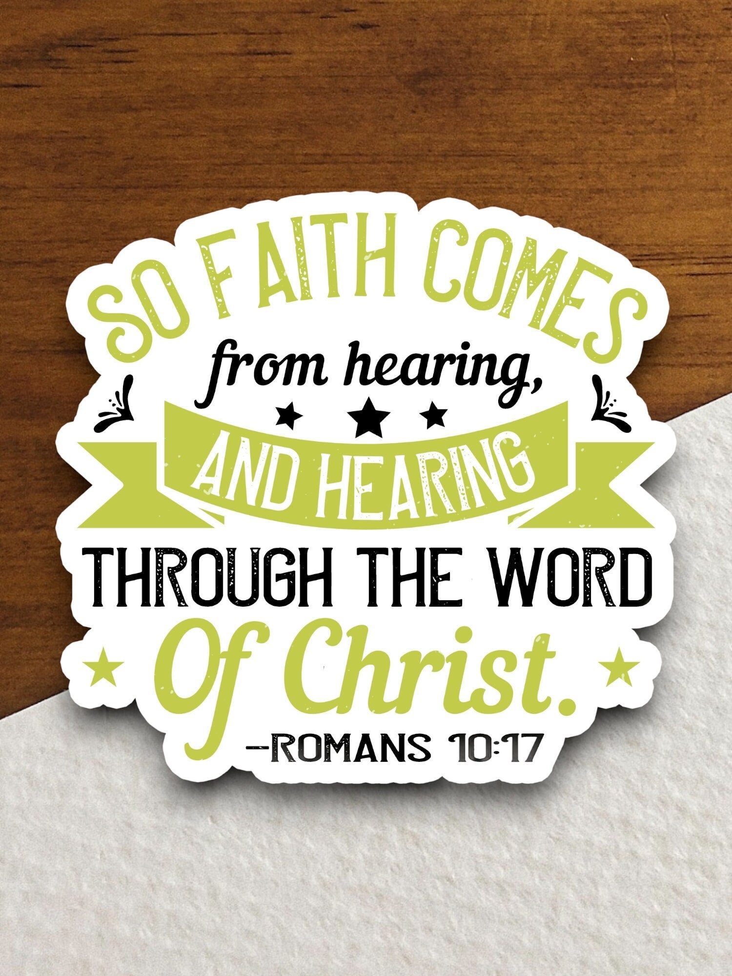 So faith comes from hearing sticker, Religious Sticker, Faith Sticker, Worship Sticker, Christian Sticker, Scripture Sticker, Room Décor