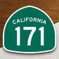 California state route 171 road sign sticker, road trip sticker, highway sign, room decor, travel sticker