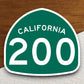 California state route 200 road sign sticker, road trip sticker, highway sign, room decor, travel sticker