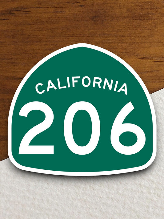 California state route 206 road sign sticker, road trip sticker, highway sign, room decor, travel sticker