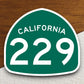 California state route 229 road sign sticker, road trip sticker, highway sign, room decor, travel sticker