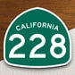 California state route 228 road sign sticker, road trip sticker, highway sign, room decor, travel sticker