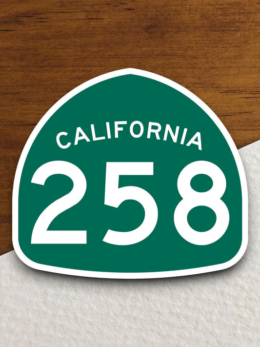 California state route 258 road sign sticker, road trip sticker, highway sign, room decor, travel sticker