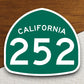 California state route 252 road sign sticker, road trip sticker, highway sign, room decor, travel sticker