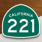 California state route 221 road sign sticker, road trip sticker, highway sign, room decor, travel sticker