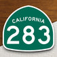 California state route 283 road sign sticker, road trip sticker, highway sign, room decor, travel sticker