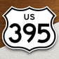 United States route 395 road sign sticker, road trip sticker, highway sign, room decor, travel sticker