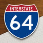 Interstate route  64 sticker, Interstate Highway Sign Expressway Stickers, Highway Sign Road Trip Sticker, Room Décor