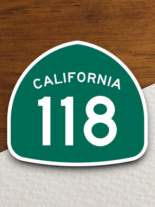 California state route 118 road sign sticker, road trip sticker, highway sign, room decor, travel sticker