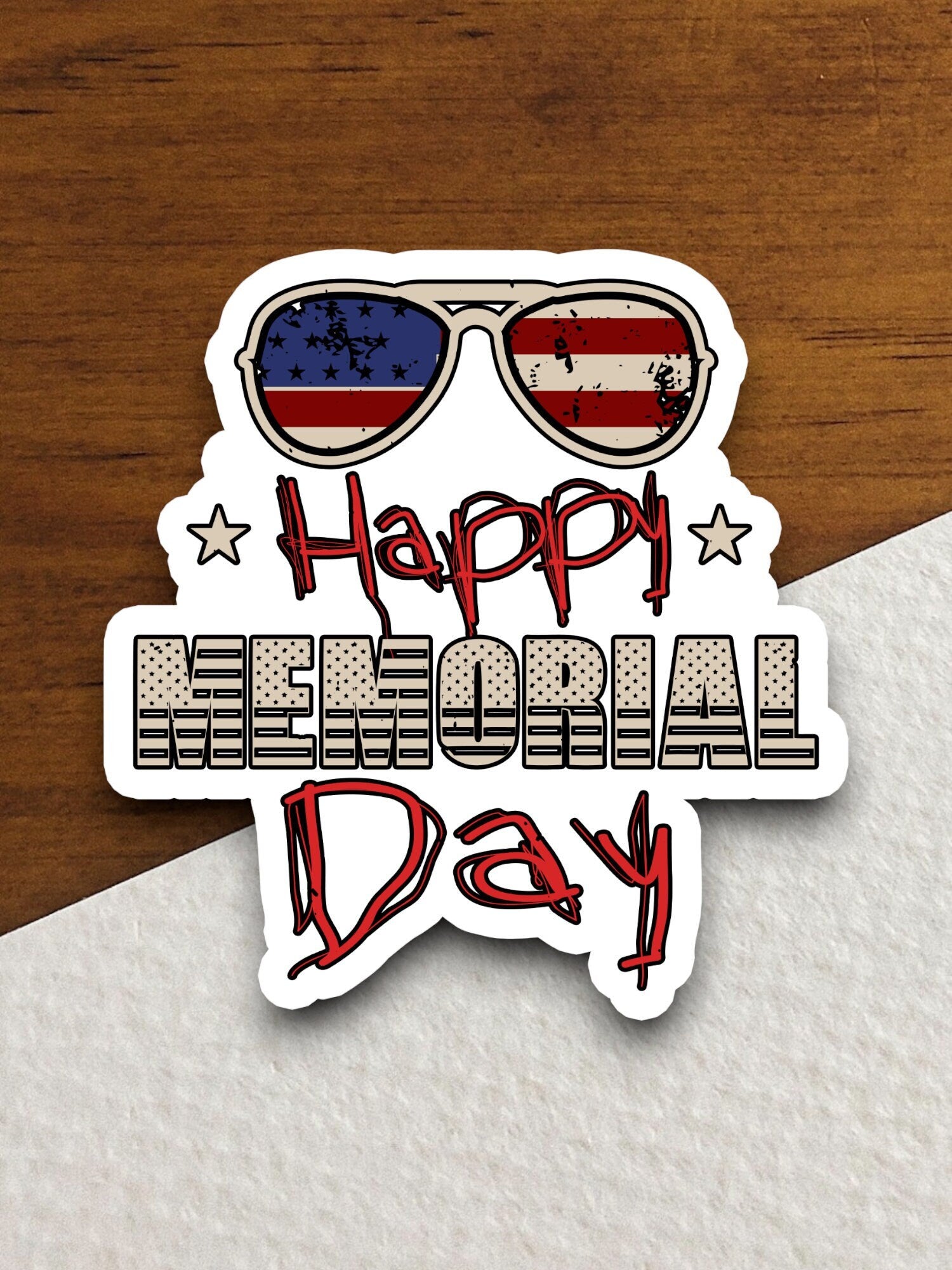 Happy memorial day sticker, holiday laptop decal, water bottle decor, gift sticker, custom planner accessories sticker, journal sticker