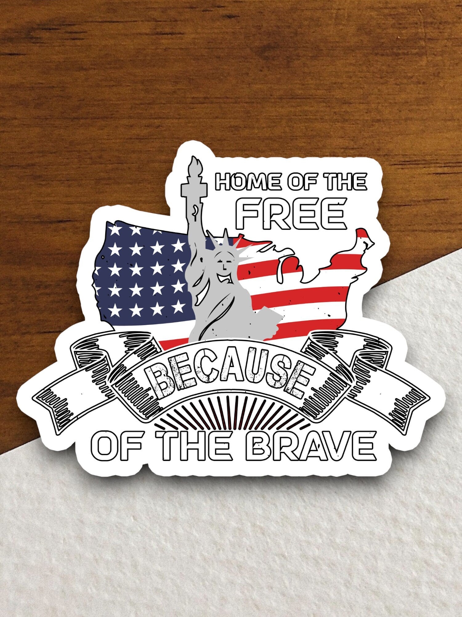 Home of the free sticker, patriotic laptop decal, water bottle decor, gift sticker, planner accessories, journal sticker, Room Décor