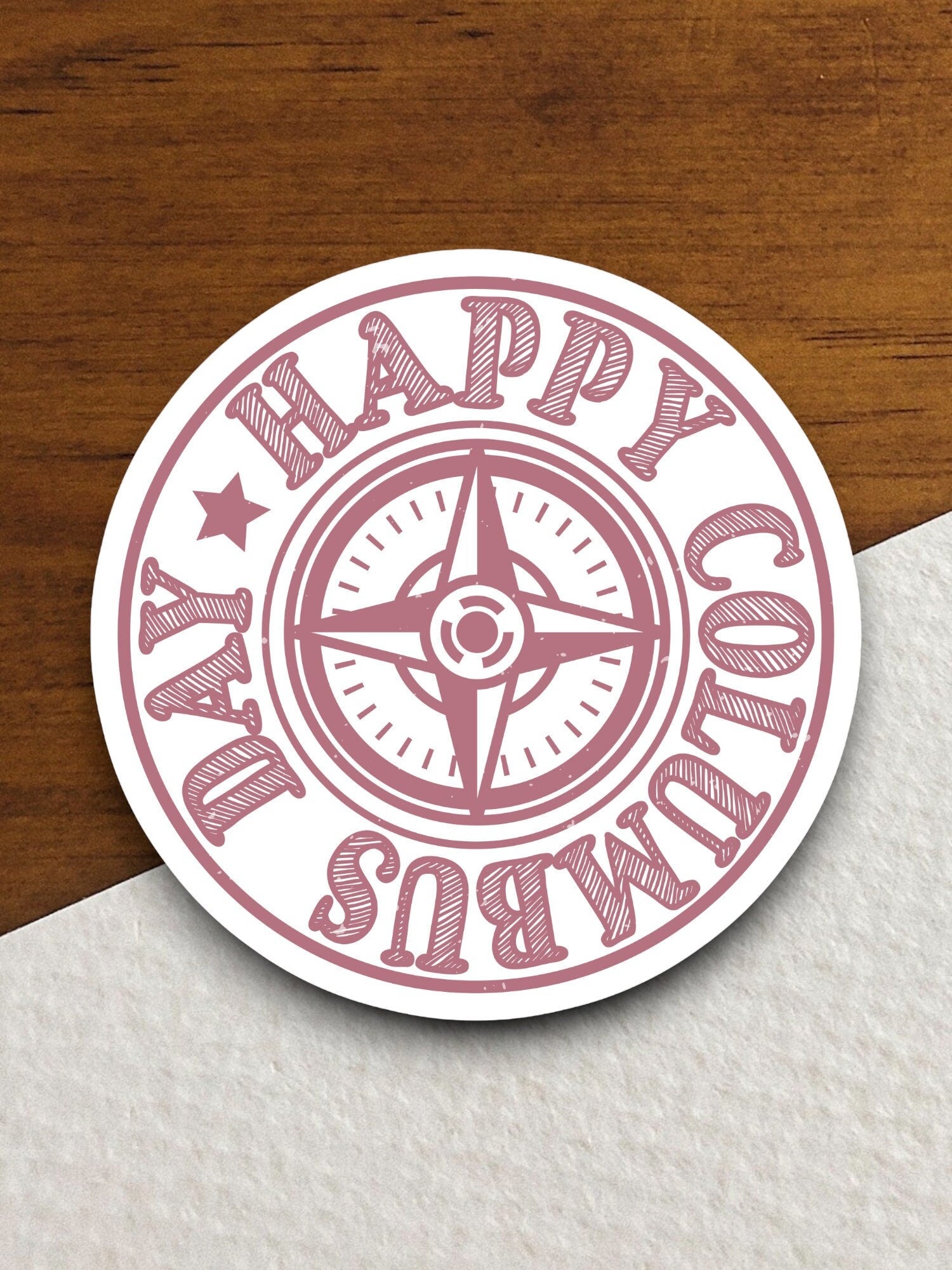 Happy Columbus day sticker, holiday laptop decal, water bottle decor, gift sticker, custom planner accessories sticker, journal sticker