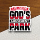 We live in god's amusement park sticker, Religious Sticker, Faith Sticker, Worship Sticker, Christian Sticker, Scripture Sticker, Room Décor