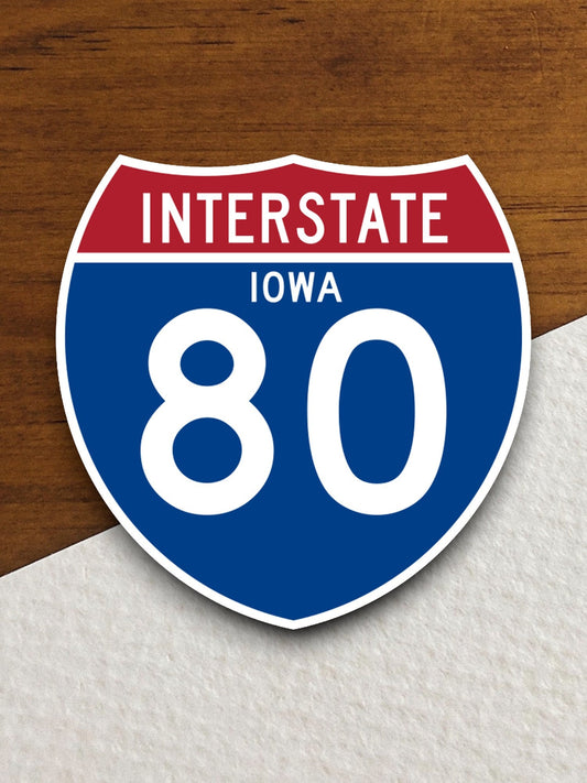 Interstate route  80 Iowa sticker, United states sticker, Interstate Highway Sign Expressway Stickers, Highway Sign Road Trip Sticker