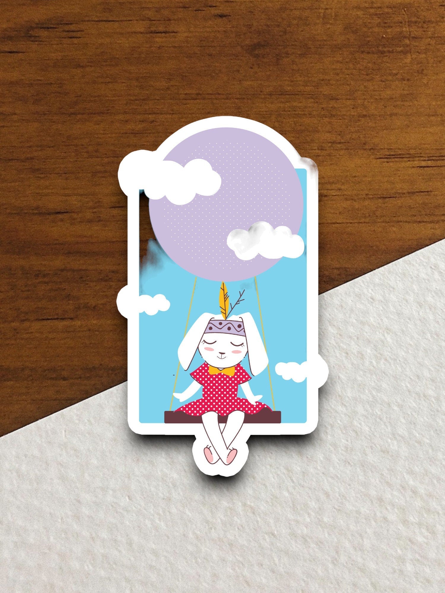 Bunny at peace bunny sticker, Funny Animal Sticker For Laptop, Water Bottle, Hydro flask, Phone, Computer, Gift, Pet Sticker