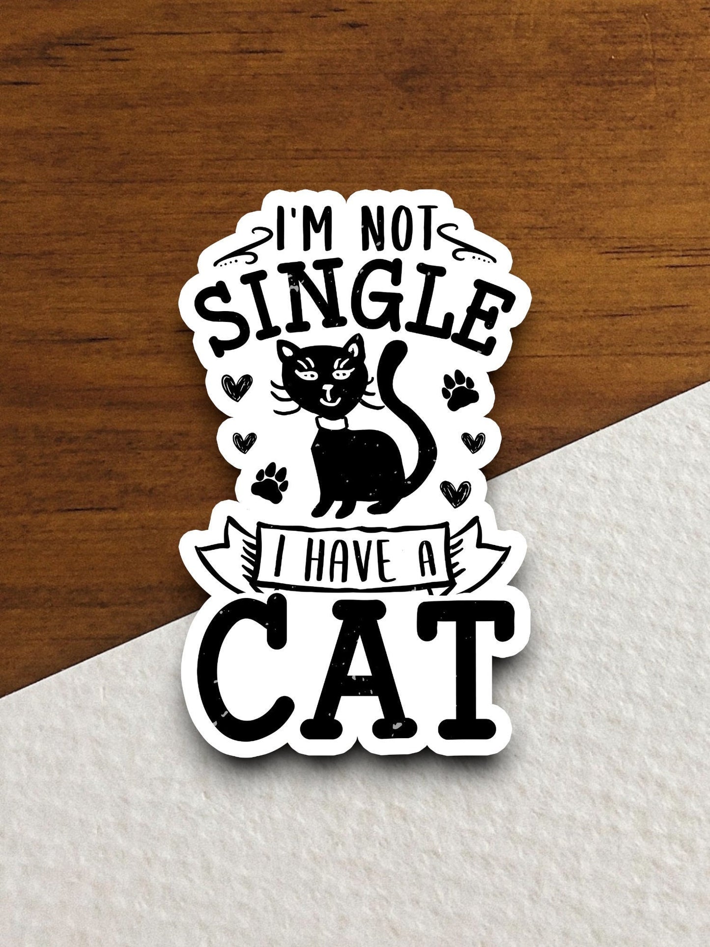 I'm single I have a cat sticker, Funny Animal Sticker For Laptop, Water Bottle, Hydro flask, Phone, Computer, Gift, Pet Sticker