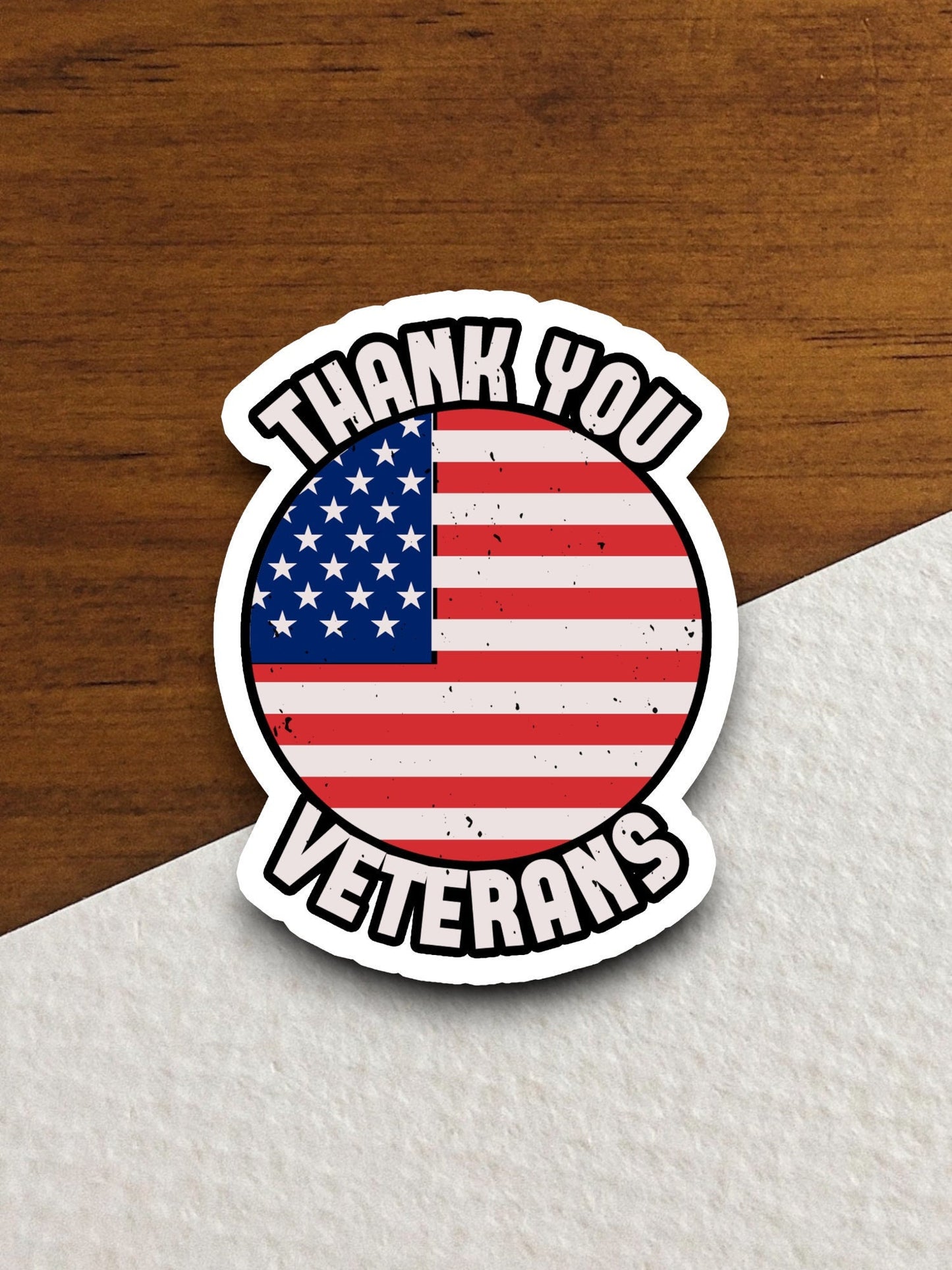 Thank you veterans sticker, patriotic laptop decal, water bottle decor, gift sticker, planner accessories, journal sticker, Room Décor