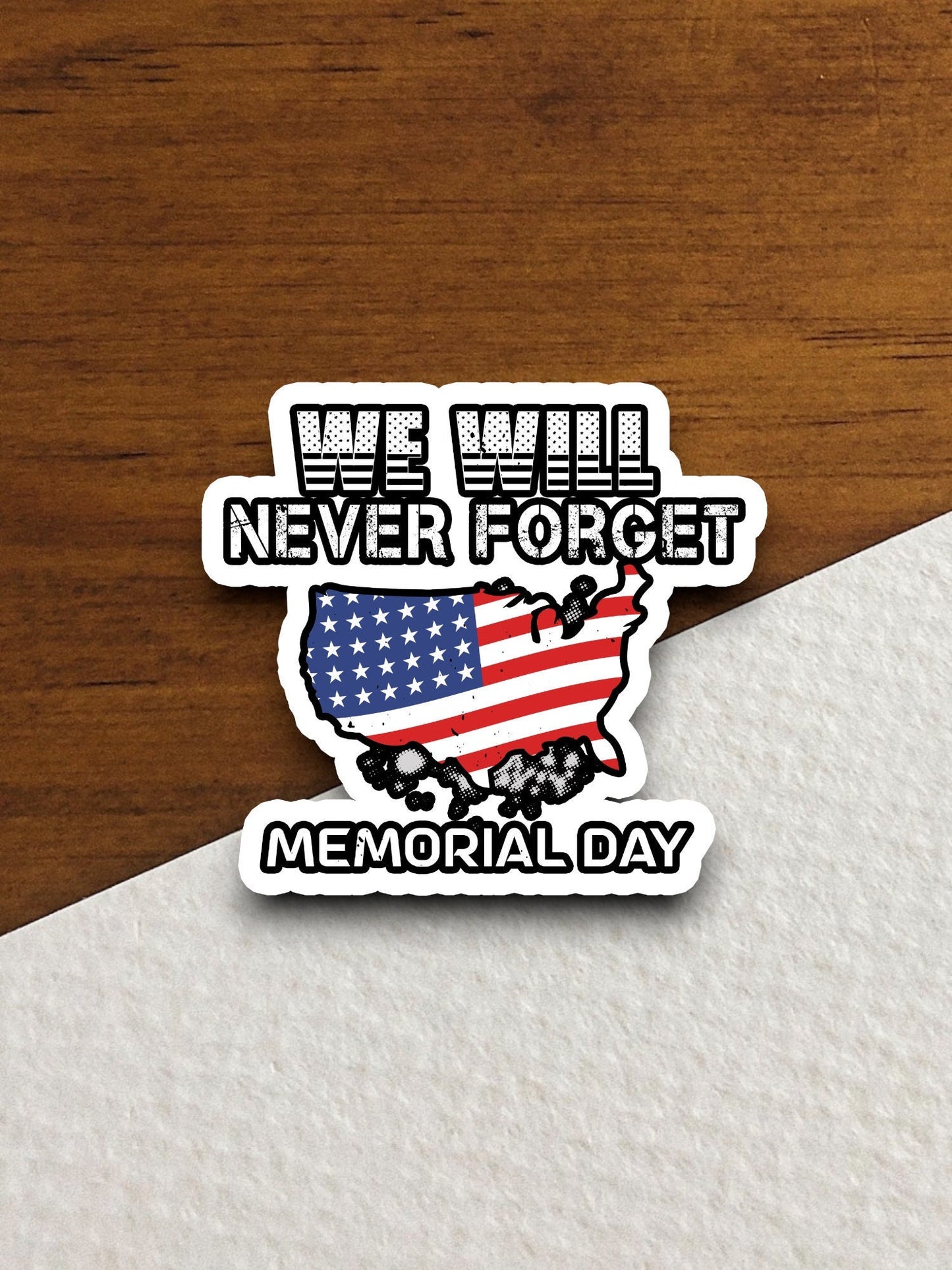 We will never forget memorial day sticker, holiday sticker, flag sticker, map sticker, USA sticker, memorial sticker, Room Décor