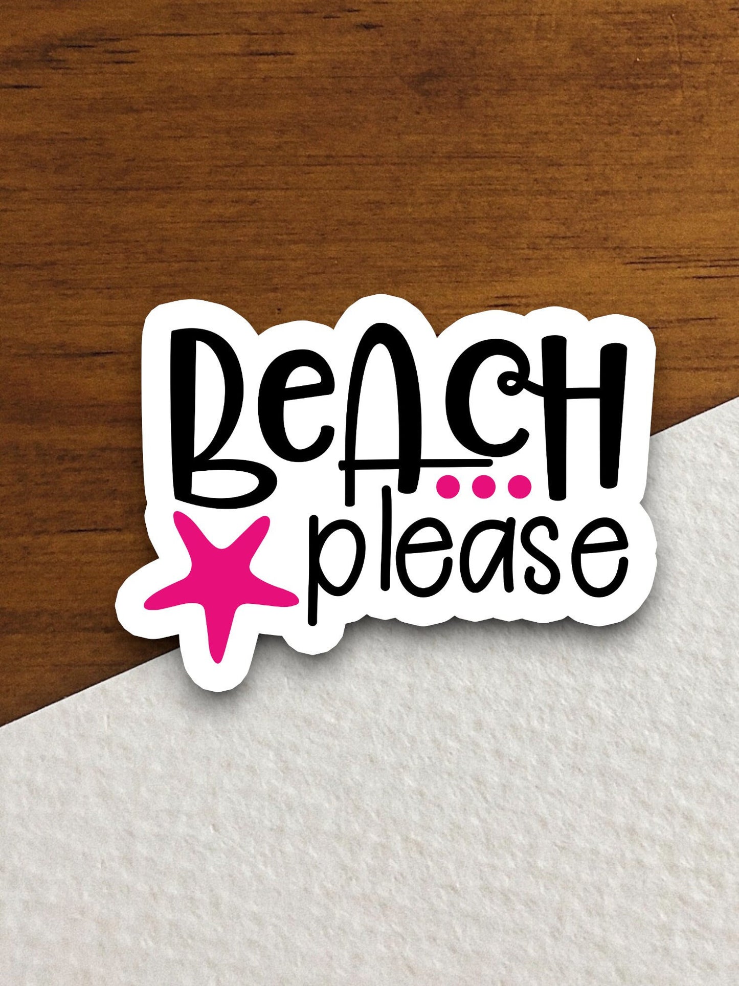 Beach Please Sticker, vacation sticker, travel sticker, room decor, water bottle sticker, laptop sticker