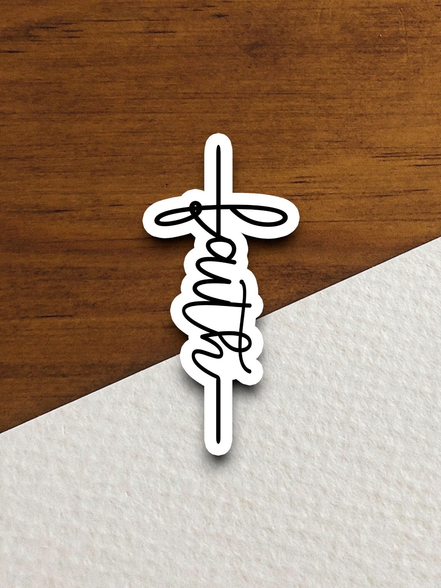 Faith cross sticker, Religious Sticker, Faith Sticker, Worship Sticker, Christian Sticker, Scripture Sticker, Room Décor