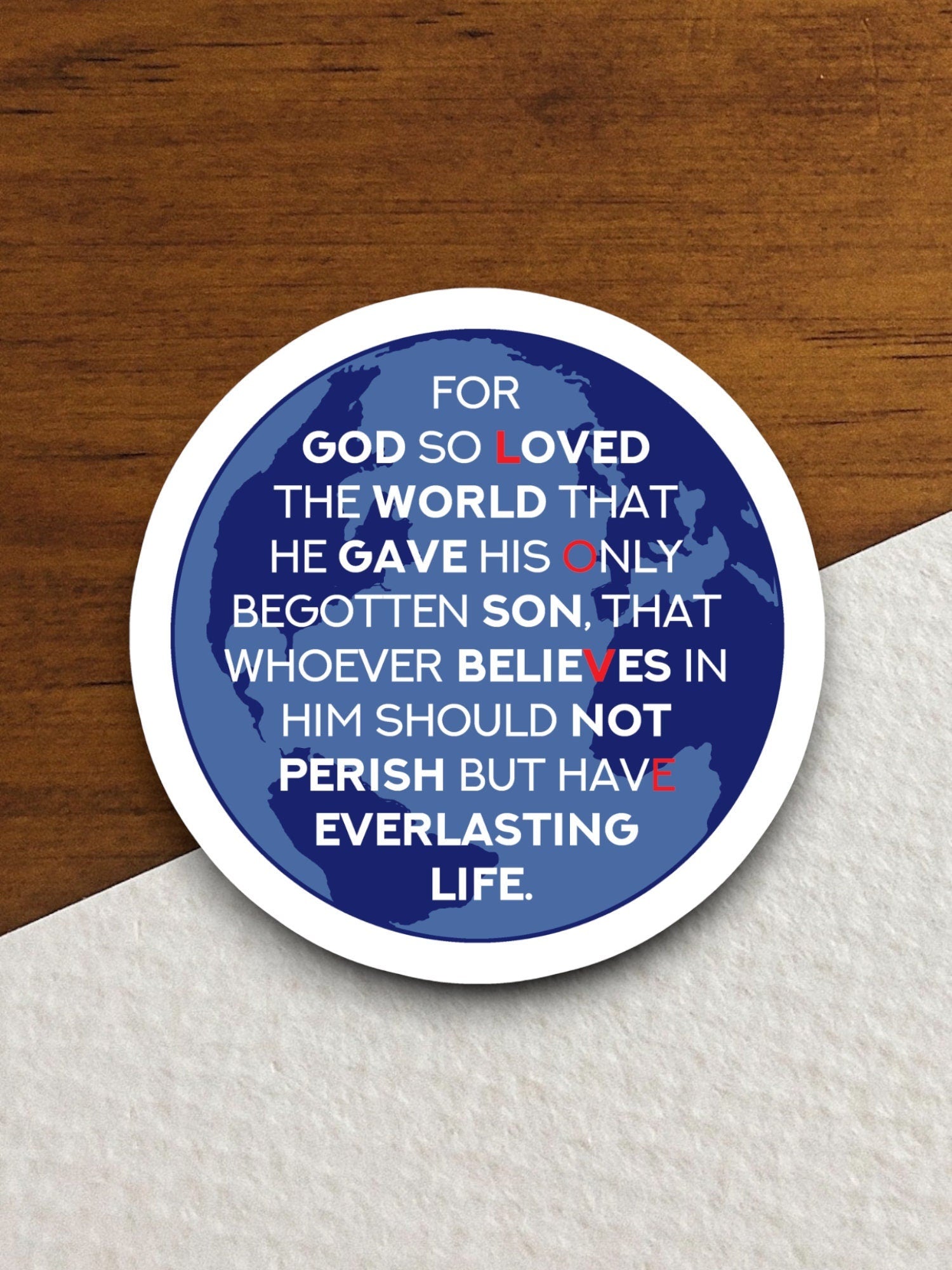 For God so loved the world sticker, Religious Sticker, Faith Sticker, Worship Sticker, Christian Sticker, God sticker, Love sticker