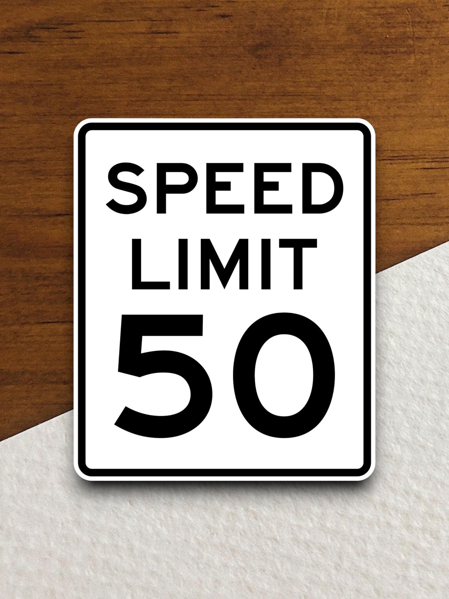 Speed limit 50 mph sticker, souvenir travel sticker, road sign decor, travel gift, planner sticker, laptop decal, Room Décor