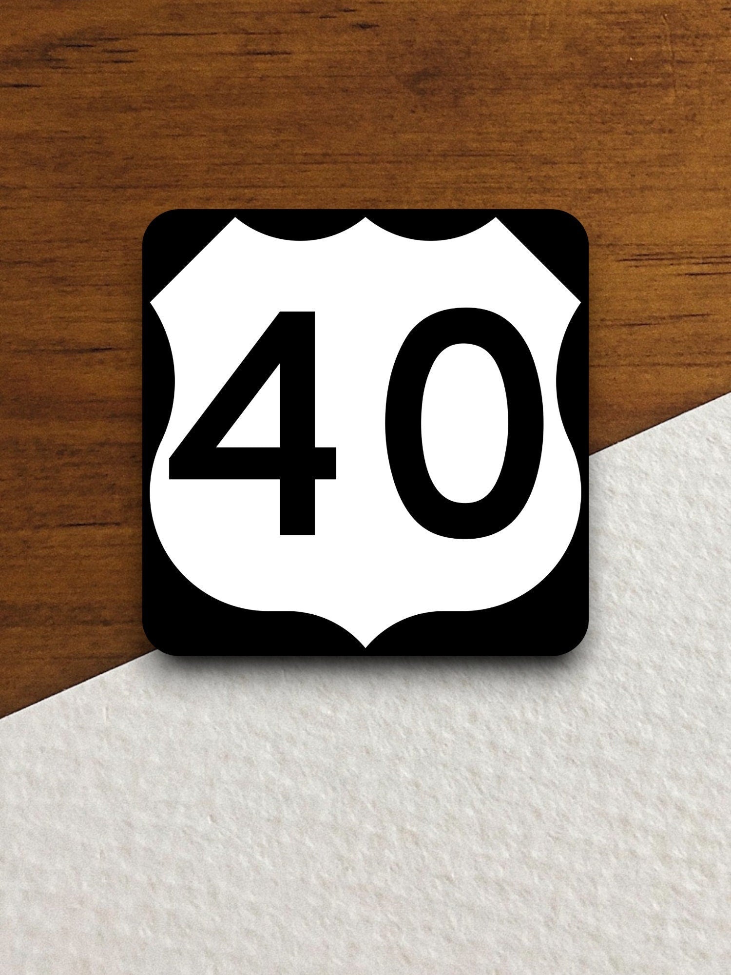 United States route 40 road sign sticker, road trip sticker, highway sign, room decor, travel sticker