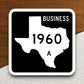 Texas Business FM 1960-A road sign sticker, road trip sticker, highway sign, room decor, travel sticker