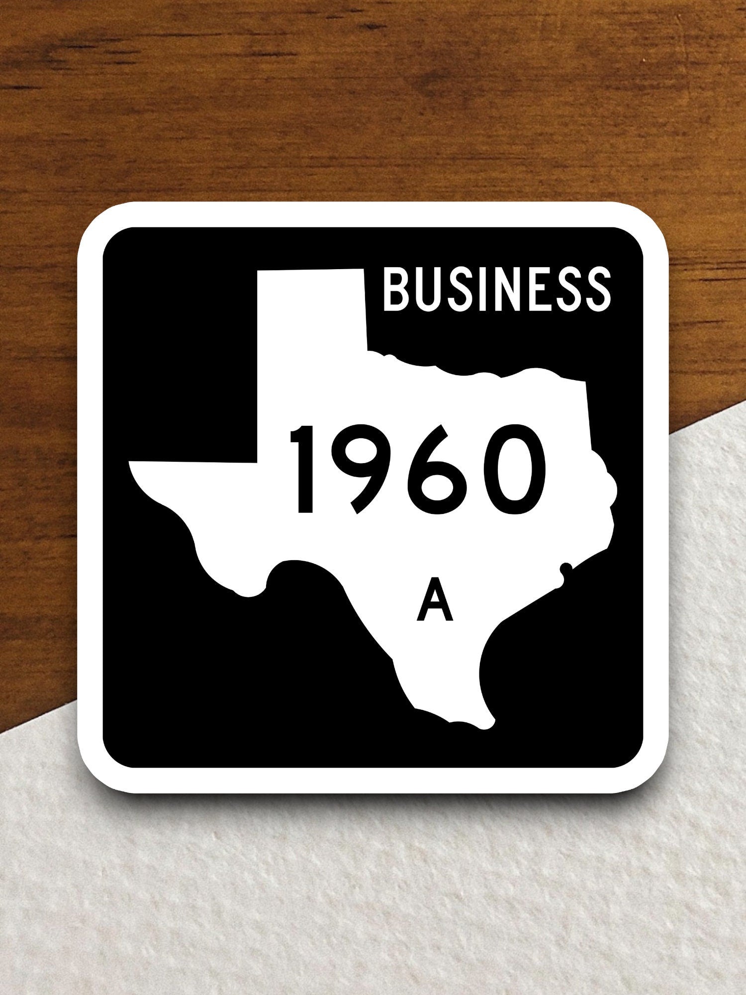 Texas Business FM 1960-A road sign sticker, road trip sticker, highway sign, room decor, travel sticker