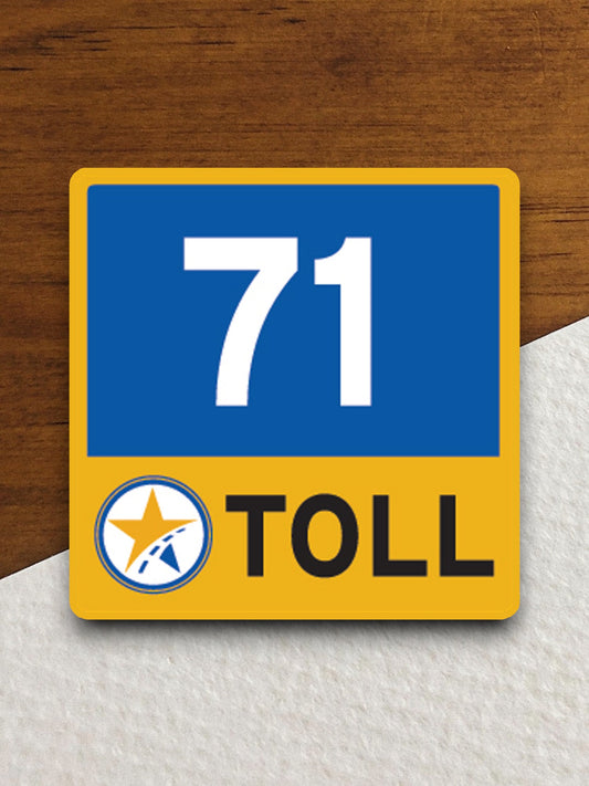 Texas Toll Road 71 road sign sticker, road trip sticker, highway sign, room decor, travel sticker