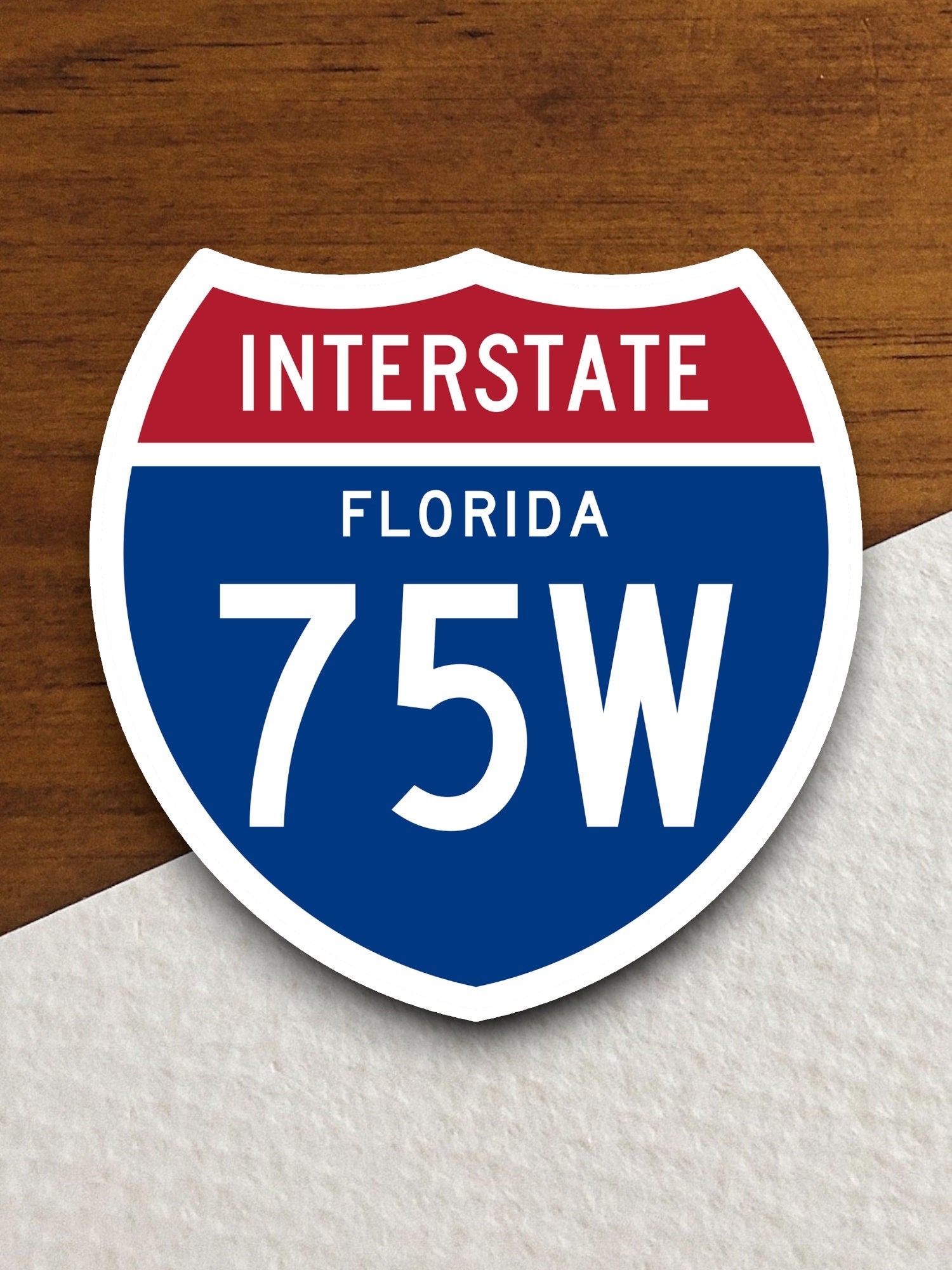 Interstate Route I-75W Florida sticker, Interstate Highway Sign Expressway Stickers, Highway Sign Road Trip Sticker, Room Décor