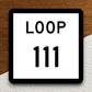 Texas Loop 111 road sign sticker, road trip sticker, highway sign, room decor, travel sticker