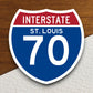 Interstate route  70 St. Louis sticker,, Interstate Highway Sign Expressway Stickers, Highway Sign Road Trip Sticker, Room Décor