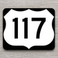 United States U.S. Route 117 road sign sticker, road trip sticker, highway sign, room decor, travel sticker