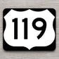 United States U.S. Route 119 road sign sticker, road trip sticker, highway sign, room decor, travel sticker