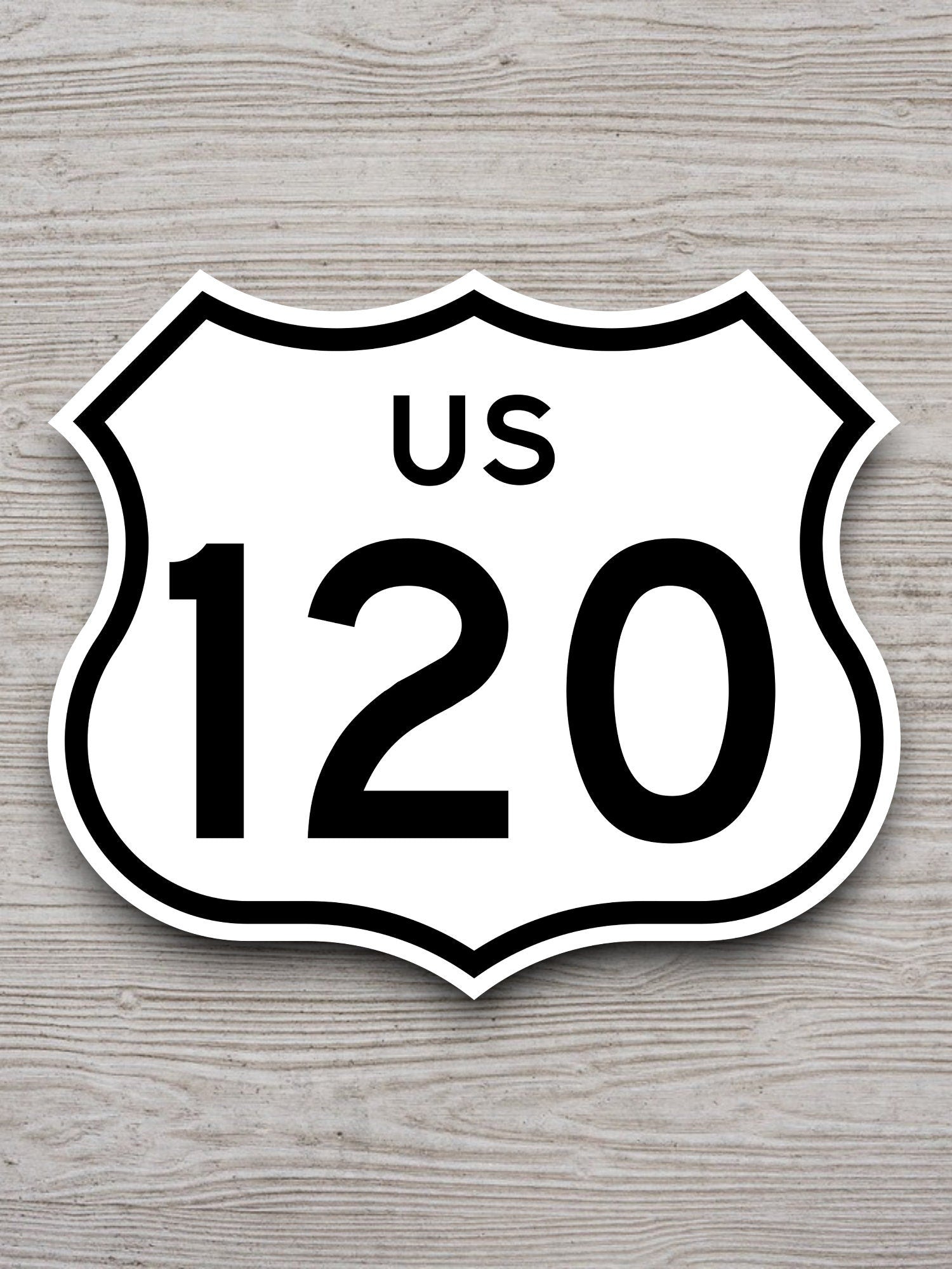 United States U.S. Route 120 road sign sticker, road trip sticker, highway sign, room decor, travel sticker